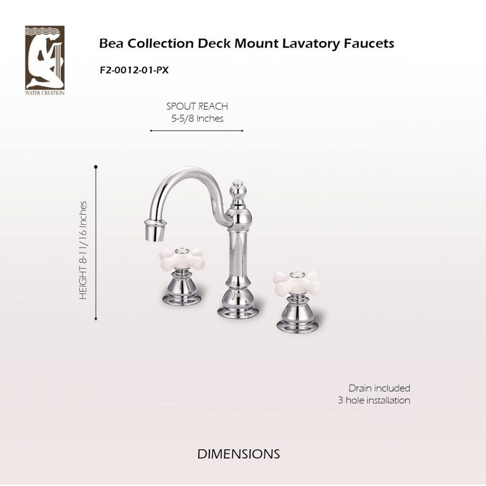 Classic Chrome Widespread Lavatory Faucet with Cross Handles