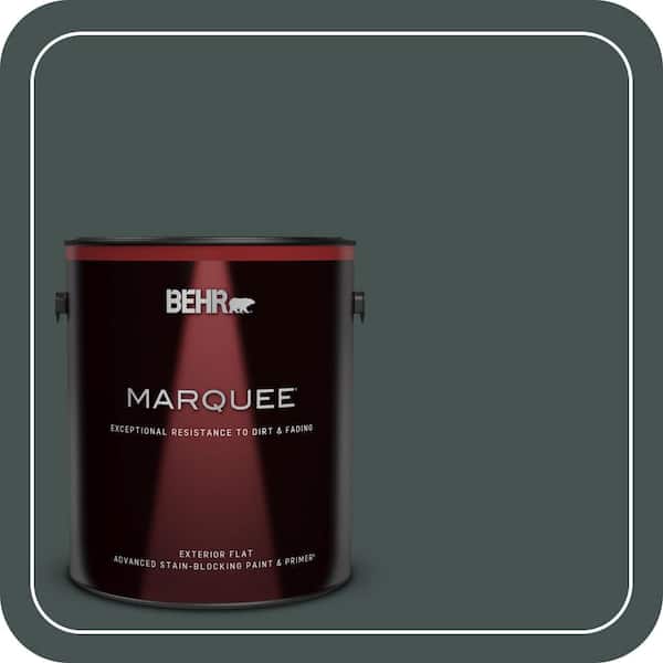 BEHR MARQUEE 1 gal. #MQ6-44 Black Evergreen Flat Exterior Paint & Primer