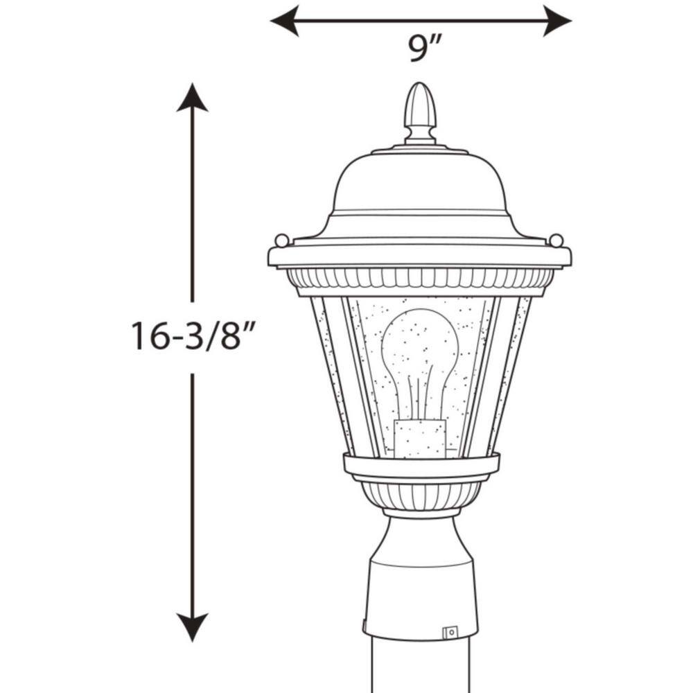 Antique Bronze Clear Seeded Glass Outdoor Post Lantern