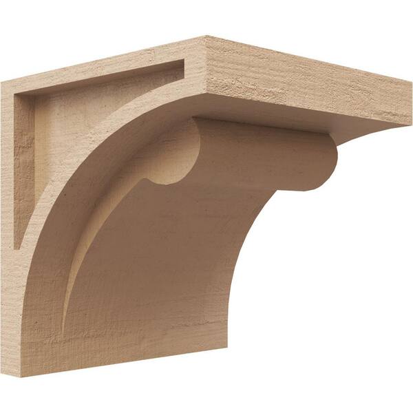 Ekena Millwork 6 in. x 6 in. x 6 in. Series 1 Wide Viola Rough Cedar Woodgrain Timberthane Polyurethane Corbel, Primed Tan