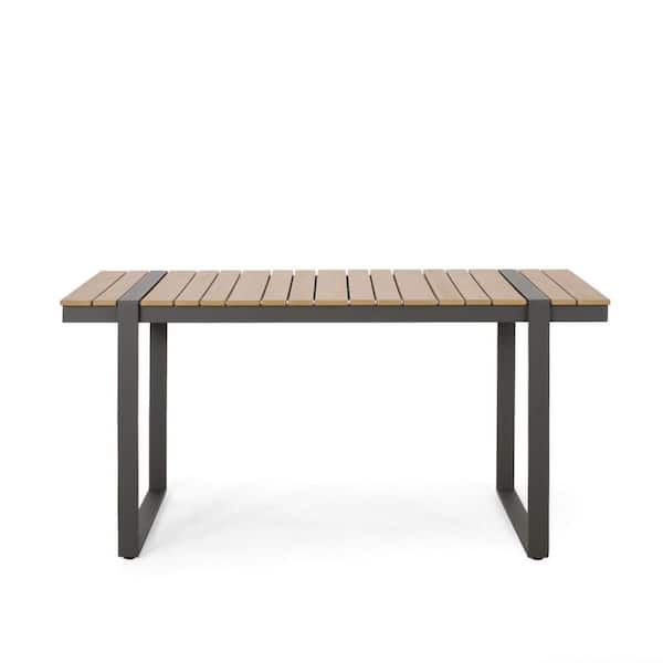 Miscool Anky Natural Rectangular Acacia Wood 30 in. H Expandable Outdoor Dining Table