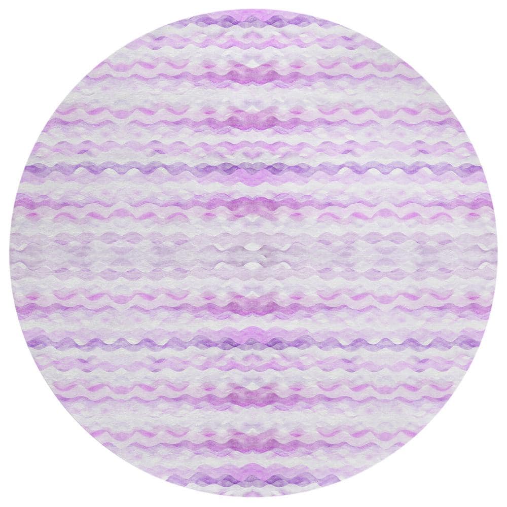 Surfside Purple 8 ft. x 8 ft. Geometric Indoor/Outdoor area rug