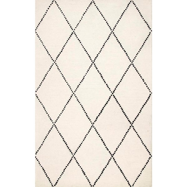 nuLOOM Dotted Diamond Trellis Ivory 5 ft. x 8 ft. Area Rug