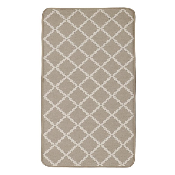 Beige 20 in. x 34 in. Royal Crest Prestige Anti Fatigue Kitchen Mat