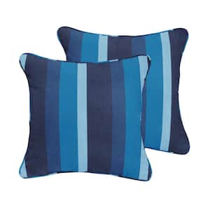 Sunbrella Gateway Indigo Outdoor Corded Throw Pillows (2-Pack)