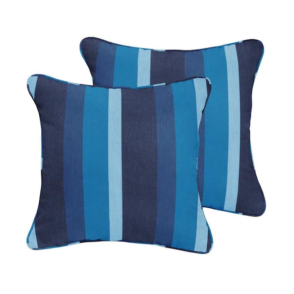 Sunbrella Gateway Indigo Outdoor Corded Throw Pillows (2-Pack)