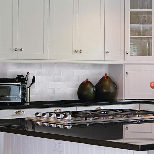 Take Home Tile Sample - Blanco Rustico White 3 in. x 6 in. Glossy Ceramic