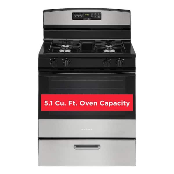 30 in. 4-Burners Freestanding Gas Range in Stainless Steel with Bake Assist Temps