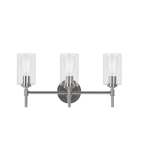 LumLight Wexton 20.5 in. Plug and Play 3-Light Brushed Nickel Vanity Light with SkyPlug