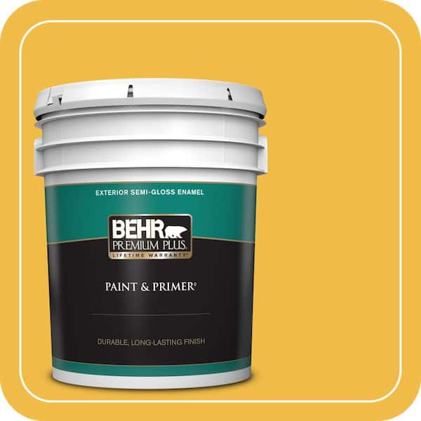 BEHR PREMIUM PLUS 5 gal. #P280-6 Bling Bling Semi-Gloss Enamel Exterior Paint & Primer