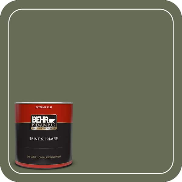 BEHR PREMIUM PLUS 1 qt. #ECC-38-3 Sea Fern Flat Exterior Paint & Primer