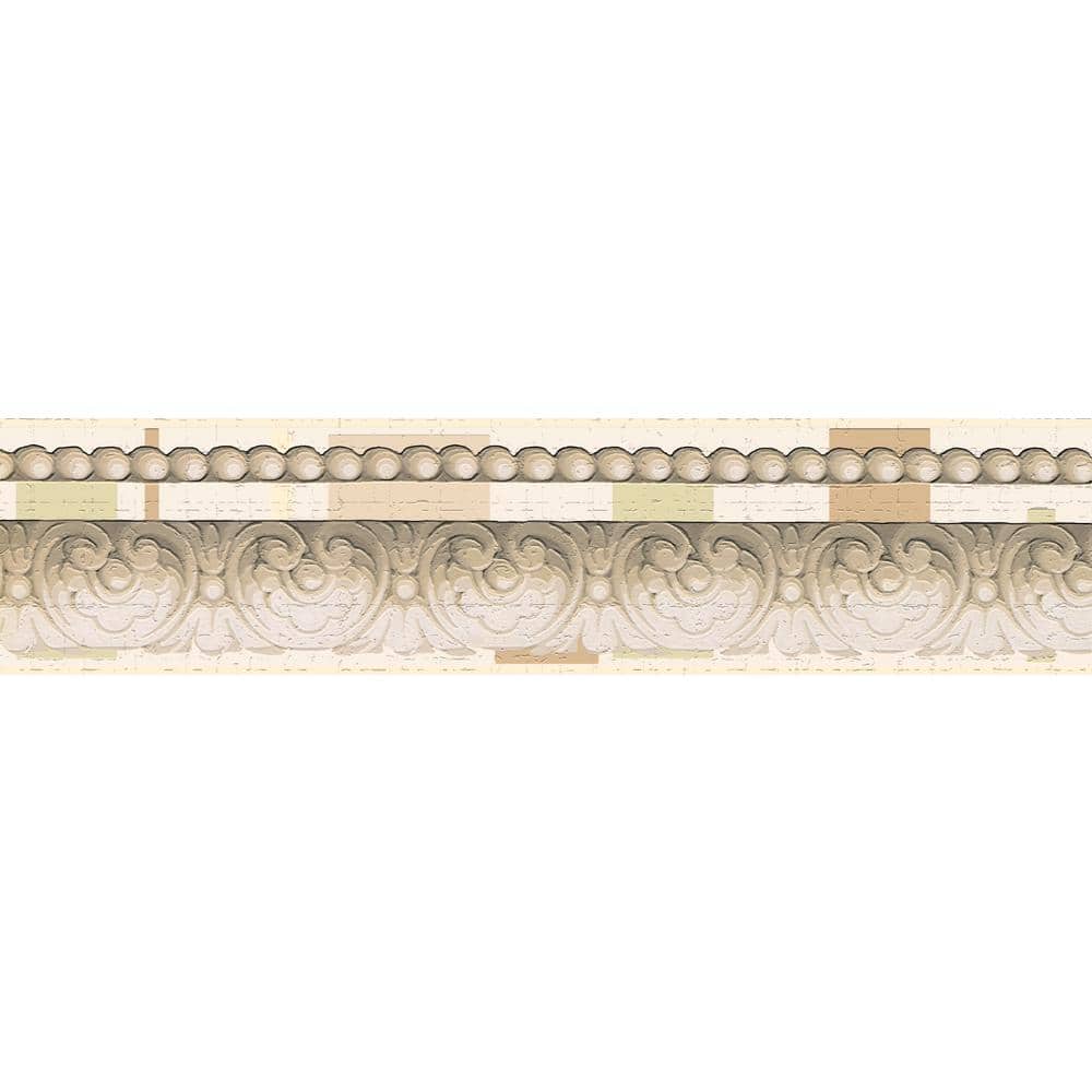 Falkirk Dandy Beige, Sepia, Cream Crown Molding Victorian Peel and Stick Wa