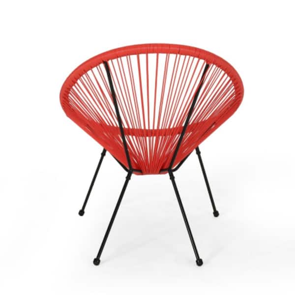 Windows 98 Red Log Dracelo Outdoor Woven Acapulco Lounge Chairs Set of 2, PE Rattan Seat ...