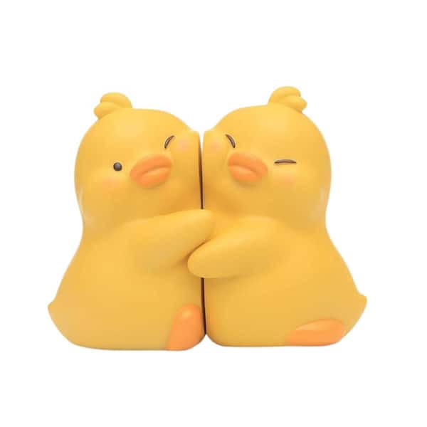 Afoxsos Decorative Unique Bookends to Hold Books Creative Resin Book Holder Stopper for Home Office, Yellow