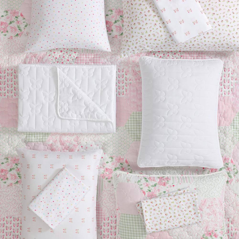 Pink Butterfly Print Twin XL Microfiber Kids Sheet Set