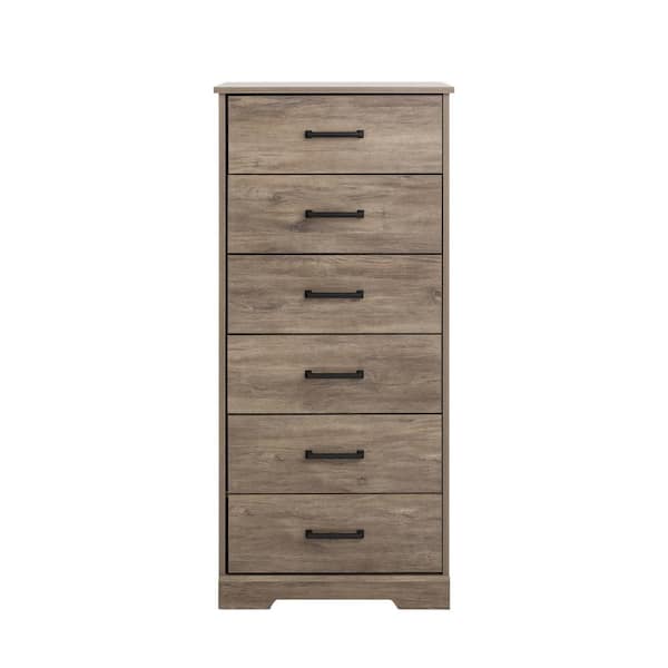 Prepac Rustic Ridge Brown 6-Drawer 18.5 in. D x 23.75 in. W x 51.5 in. H Dresser Chest of Drawers