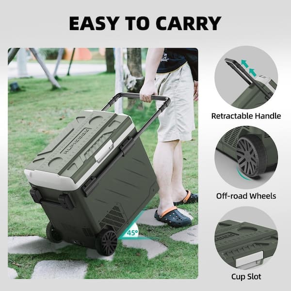 Alpicool 42 qt. Portable Refrigerator Car Fridge Dual Zone