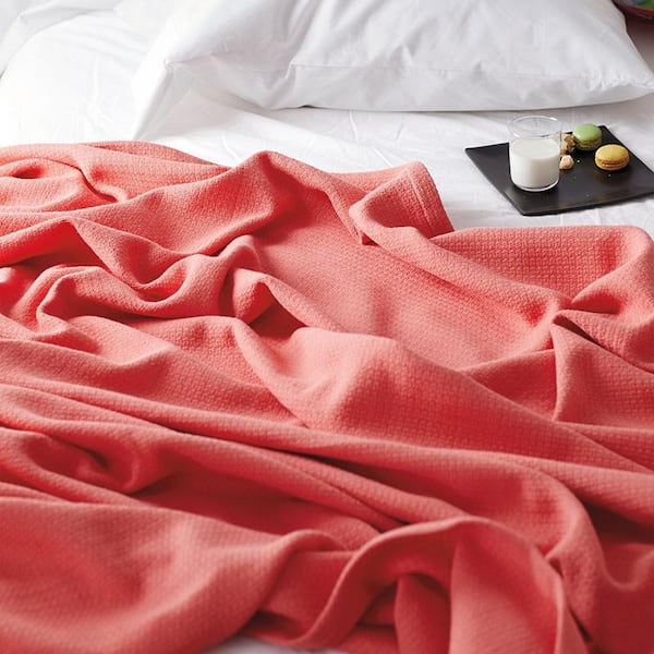 Cotton Weave Blush Cotton Twin/Twin XL Blanket