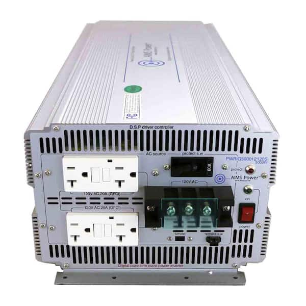 AIMS POWER 5,000-Watt Pure Sine Industrial Grade Inverter 24-Volt DC to 120-Volt AC