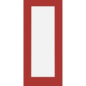 Legacy 30 in. x 80 in. Universal Handing Full-Lite Clear Glass Primed Morocco Red Finish Fiberglass Front Door Slab