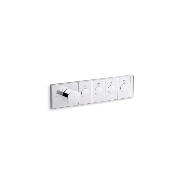 KOHLER Anthem 4-Outlet Recessed Mechanical Thermostatic Valve Control in Vibrant Titanium