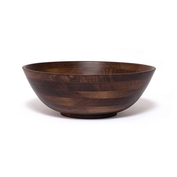Lipper International 13.75 in. 46.88 fl. Oz. Brown Walnut Wood Salad Bowl