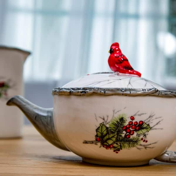 Vintage Cardinal Fashion Stove Teapot Decorative Ceramic Stove Top