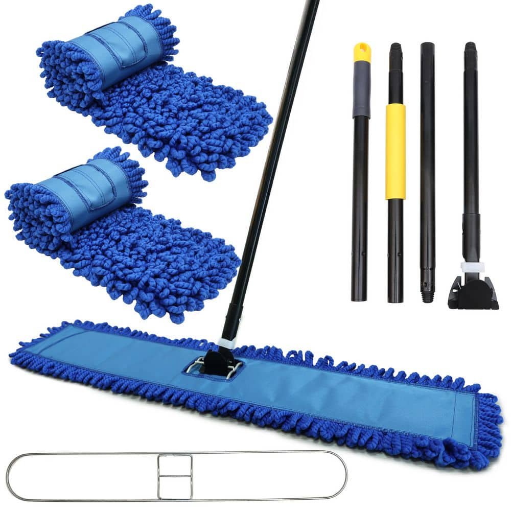 Combo of 36 in. Microfiber Dust Mop Heads (2-pcs) with Frame and 61-inch Extendable Clip-On Handle, Cleaning Kit price history on PriceWatchPro