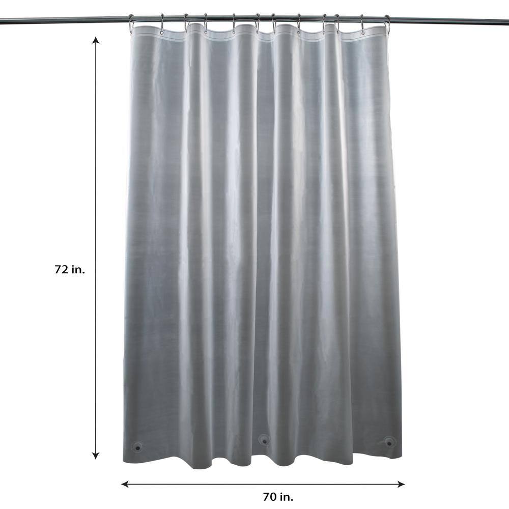 Gray Heavyweight PEVA Shower Curtain Liner with Metal Grommets