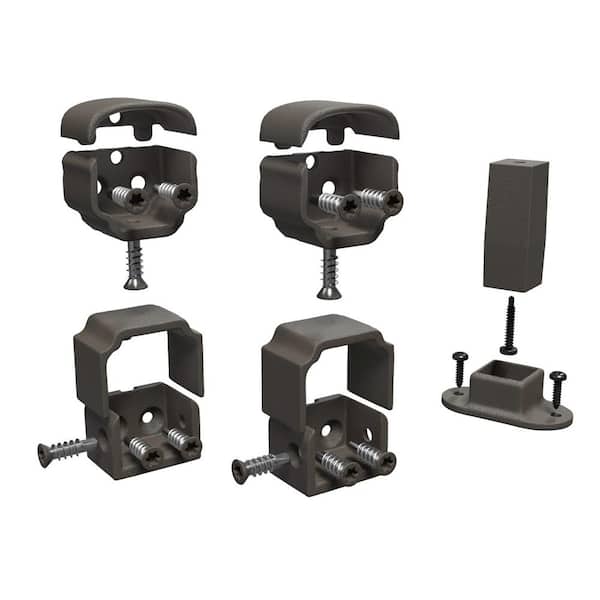 ULTRA MAX Adams Textured Bronze Aluminum Line Railing Bracket Kit (4-Pack)