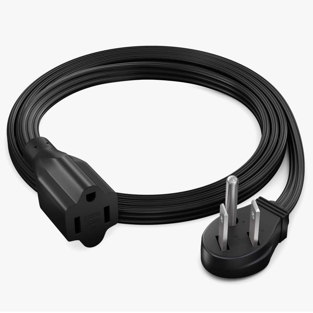 4 ft. 16/3 Light Duty Indoor Extension Cord Angled Flat Plug Flat Wire, 13Amps, Black price history on PriceWatchPro