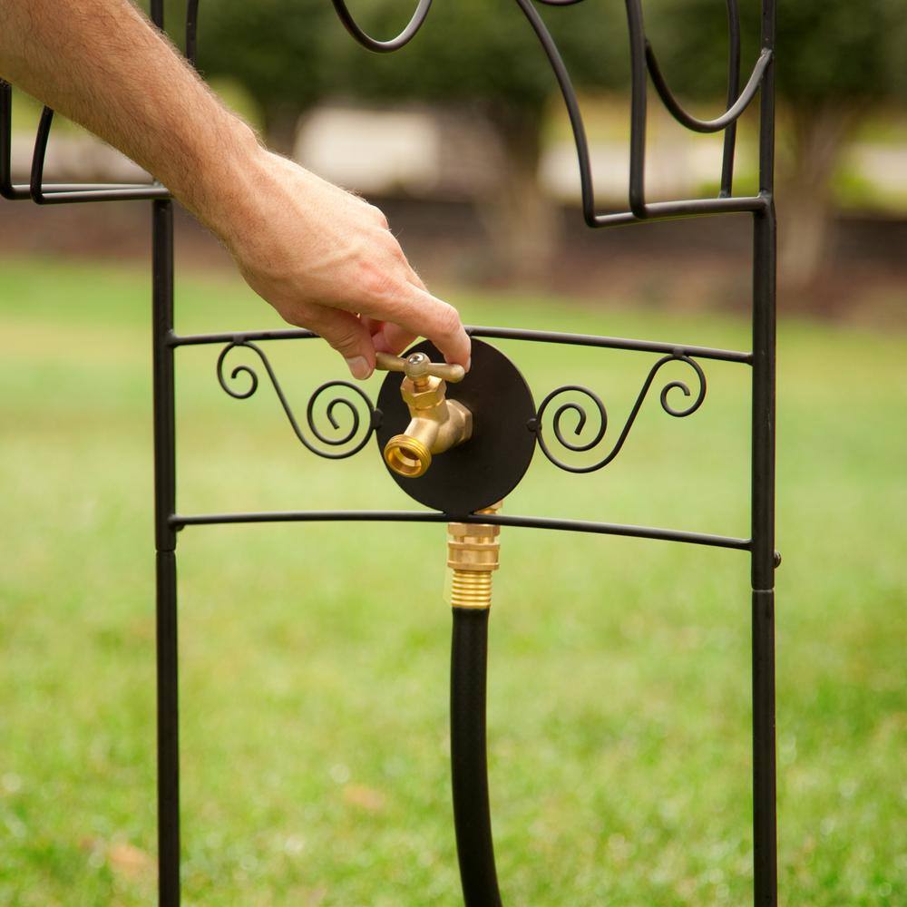 Carrington Black Powder-Coated Decorative Hose Stand