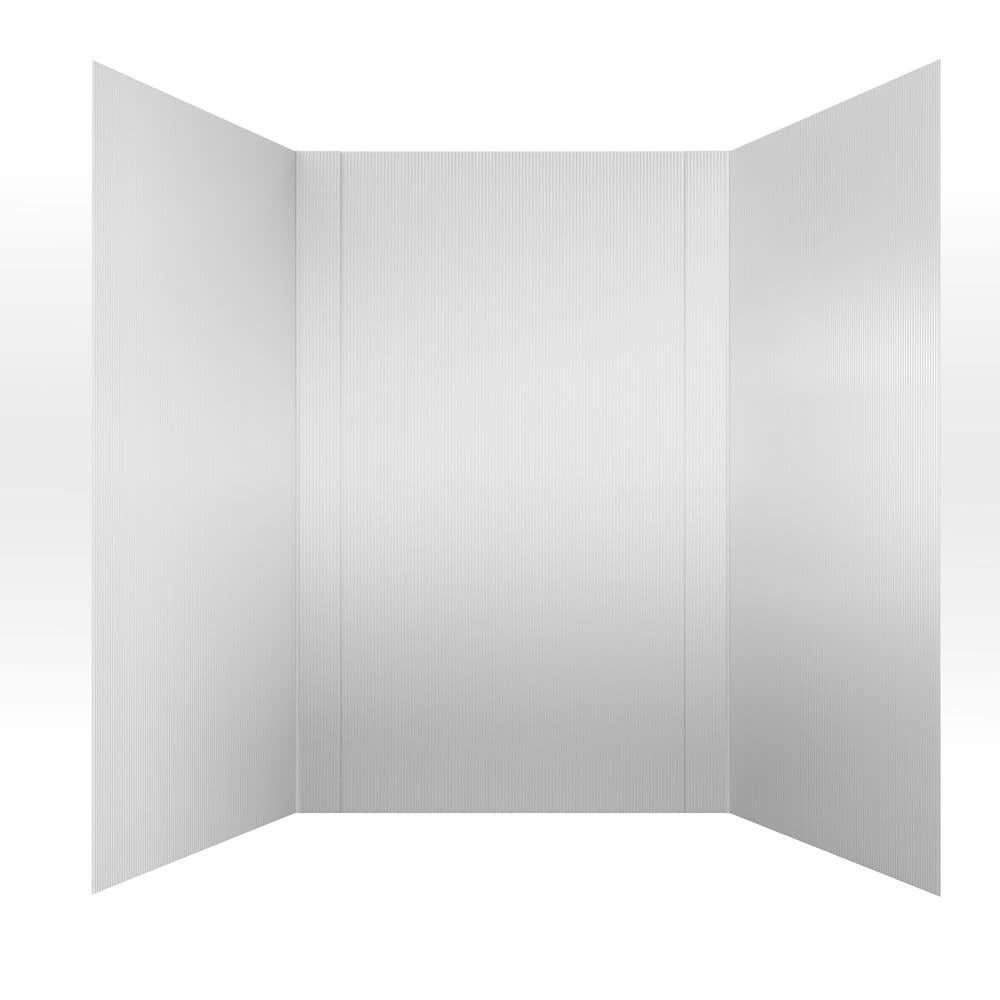 Rib 2 60 in. W x 96 in. H x 42 in. D Three piece Glue-Up PVC Tub Surrounds Wall Panels in Gloss White price history on PriceWatchPro