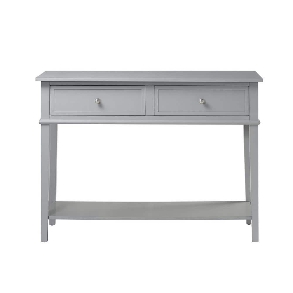 Ameriwood Queensbury 42 in. Gray Standard Rectangle MDF Console Table ...