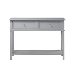 Queensbury 42 in. Gray Standard Rectangle MDF Console Table with Drawers
