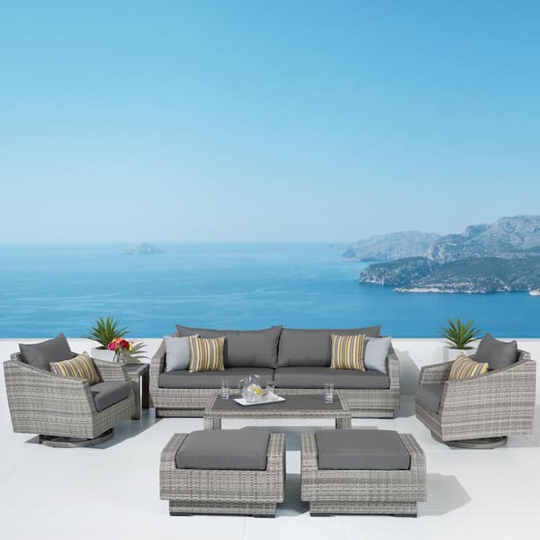 RST BRANDS Cannes 8-Piece Wicker Motion Patio Conversation RST BRANDS Cannes 8-Piece Wicker Motion Patio Conversation
