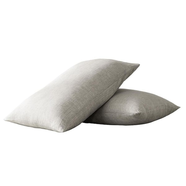 Light Gray Linen King Pillowcase (Set of 2)