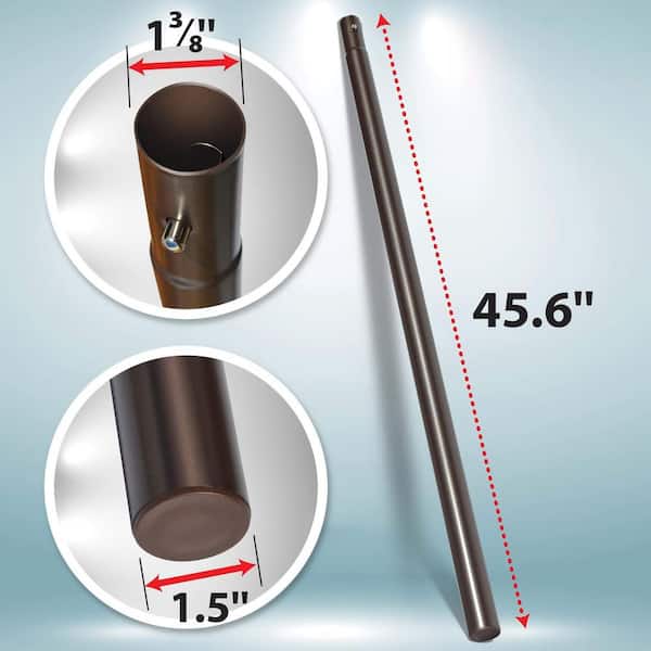 bottom pole for patio umbrella hcman 45 in. Replacement Umbrella Lower Pole in Brown, with Bullet Buckle for Patio Umbrella