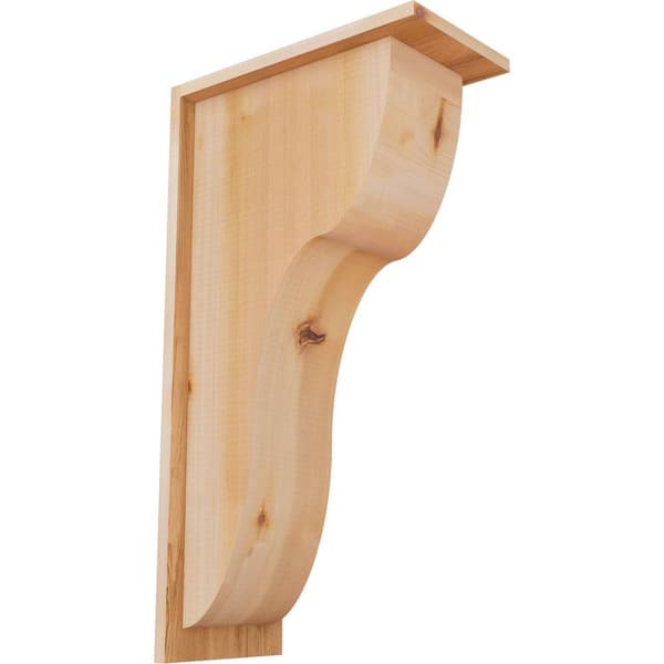 Ekena Millwork 7-1/2 in. x 14 in. x 26 in. Western Red Cedar Carmel Smooth Corbel with Backplate