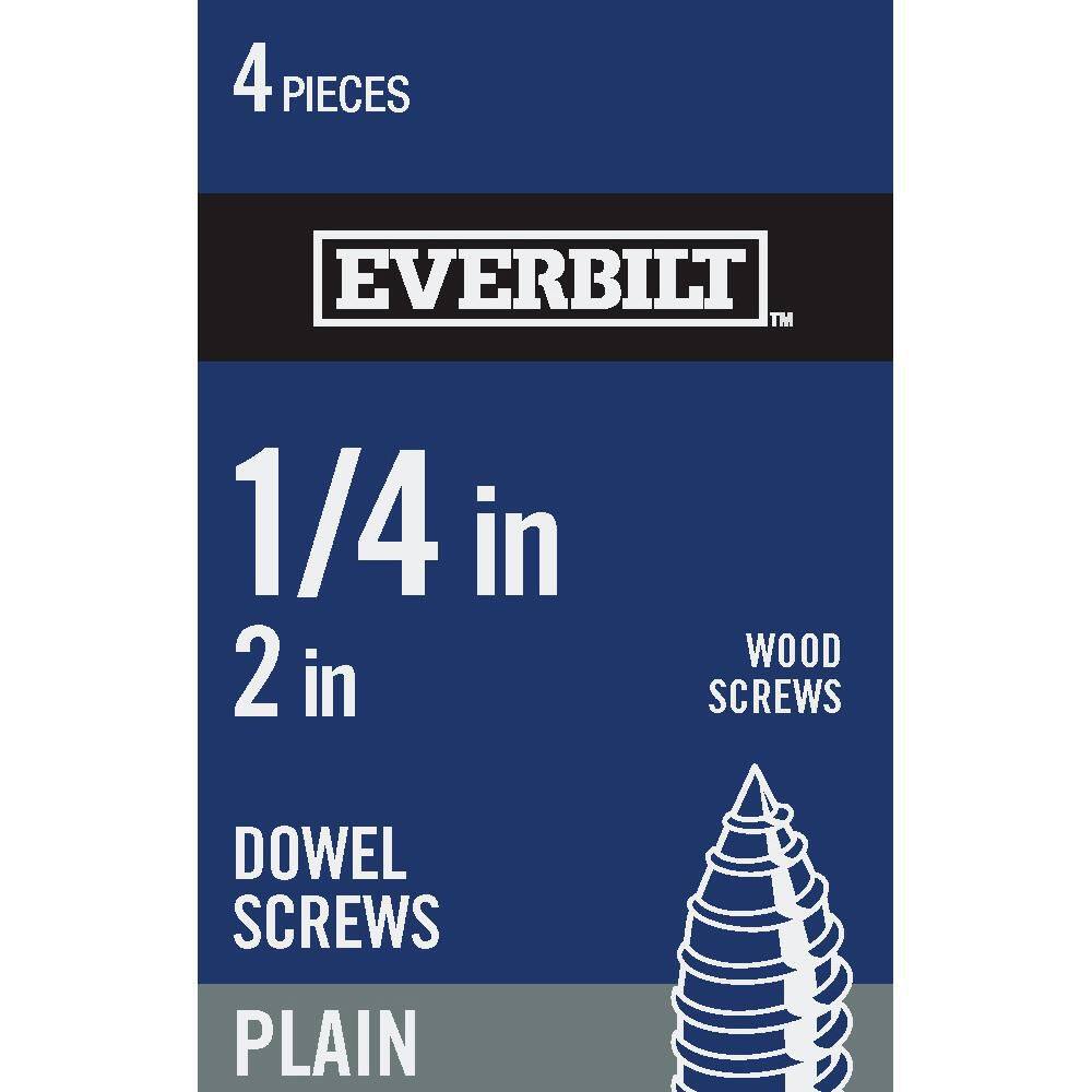Everbilt 1/4 in. 10 tpi x 2 in. Coarse Steel Headless Dowel Screws (4Pack) 811321 The Home
