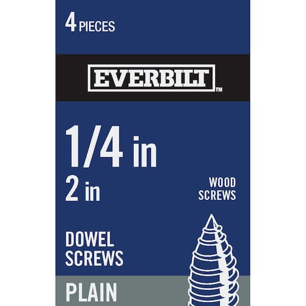 Everbilt 1/4 in. - 10 tpi x 2 in. Coarse Steel Headless Dowel Screws (4-Pack)