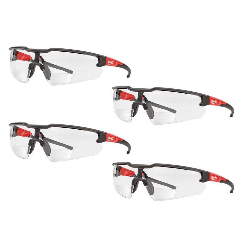 Clear +1.00 Bifocal Safety Glasses Magnified Anti-Scratch Lenses (4-Pack) price history on PriceWatchPro