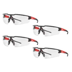 Clear +1.00 Bifocal Safety Glasses Magnified Anti-Scratch Lenses (4-Pack)