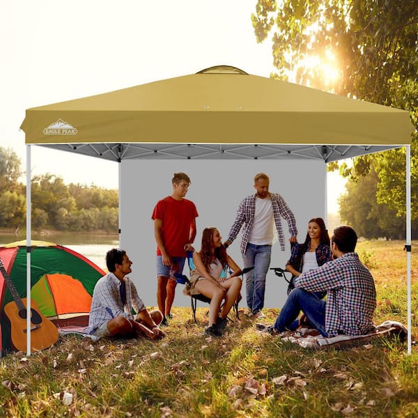 EAGLE PEAK 12 ft. x 12 ft. Pop Up Canopy Tent with 1 Sidewall and 4-Sand Bags