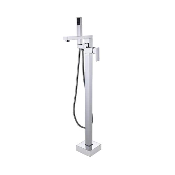 Satico Single-Handle Freestanding Tub Faucet with Hand Shower Head in Polished Chrome