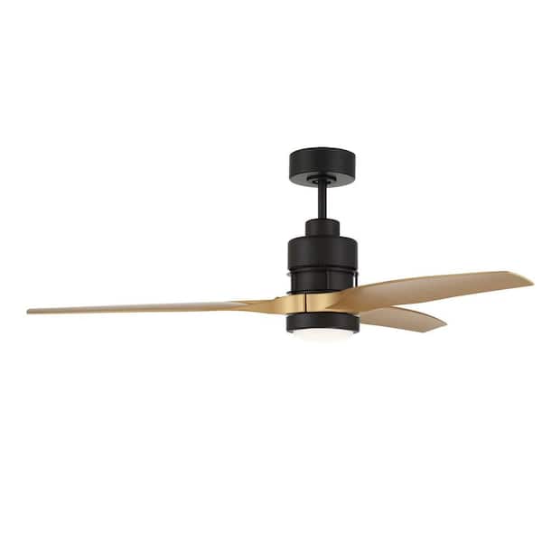 CRAFTMADE Sonnet Wi-Fi 52 in. Indoor Flat Black Finish Smart Ceiling Fan w/ Wi-Fi Enabled Remote & Integrated LED Light