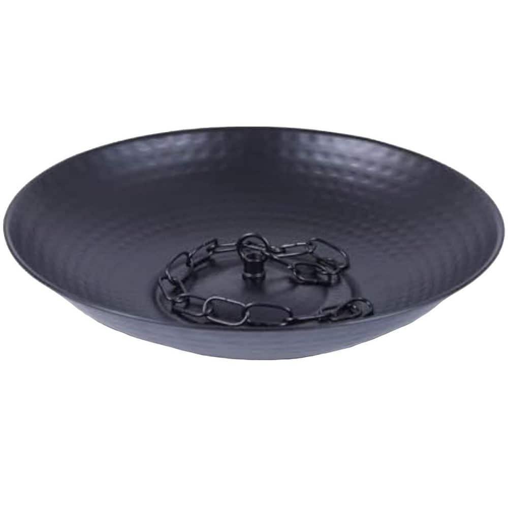 Rain Chain Anchoring Basin 10.66 in. Matte Black Iron Decorative Fountain Dish for Outdoor Garden Lawn Patio price history on PriceWatchPro