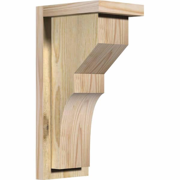 Ekena Millwork 6 in. x 8 in. x 16 in. Monterey Rough Sawn Douglas Fir Corbel with Backplate