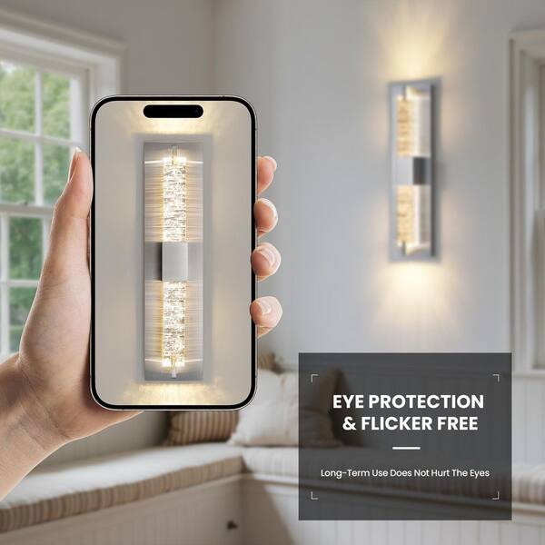 KAISITE Modern 1-Light Brushed Nickel Dimmable LED Wall Sconce