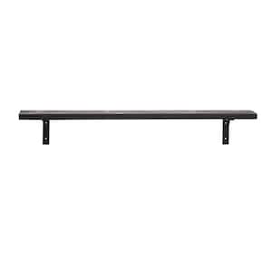 39.37 in. W x 6.12 in. D Sophisticaticated Black Wood and Metal Solid Decorative Wall Shelf